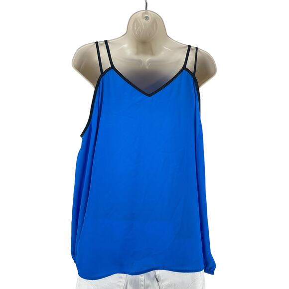 1. state Cold Shoulder Crepe Game On Blouse Electric Sky Size XS - Picture 6 of 8